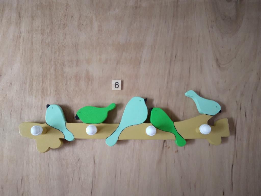 Kinderkapstok 6 Tak met vogels, Ophalen of Verzenden, Nieuw, Kapstokje