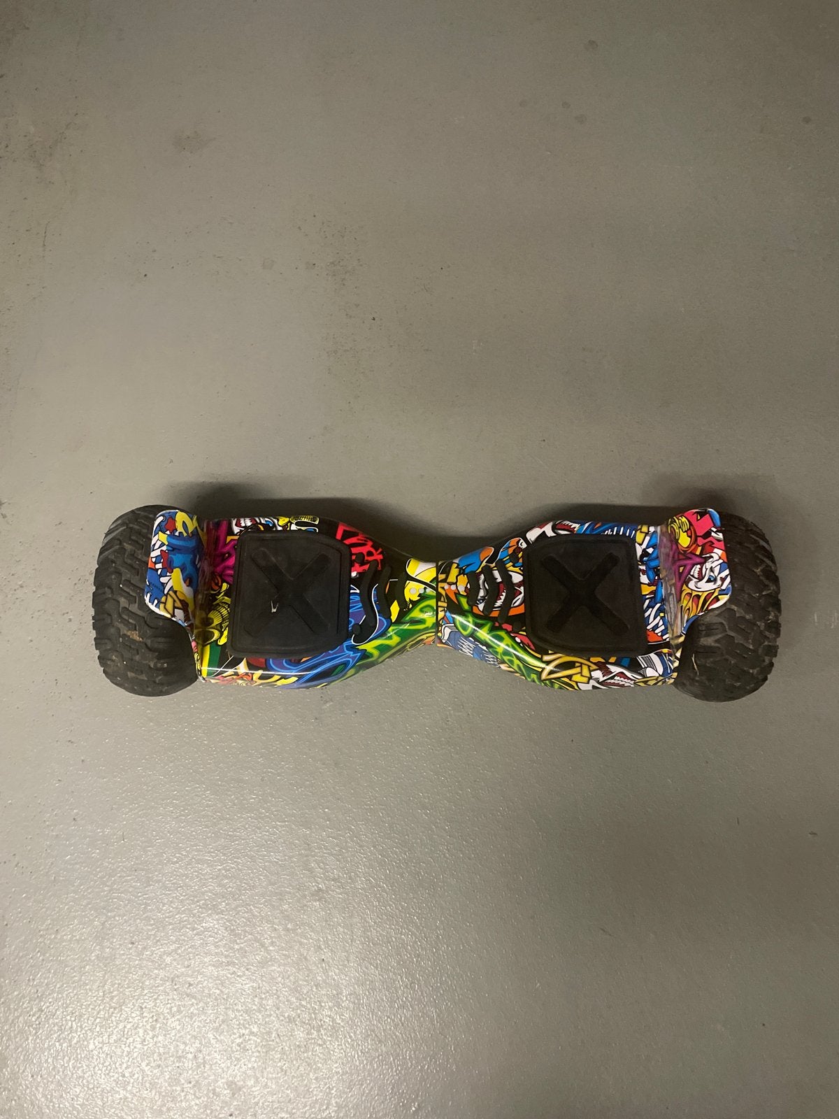 Hoverboard met graffiti-design en off-road wielen, Ophalen of Verzenden, Gebruikt, Overige typen