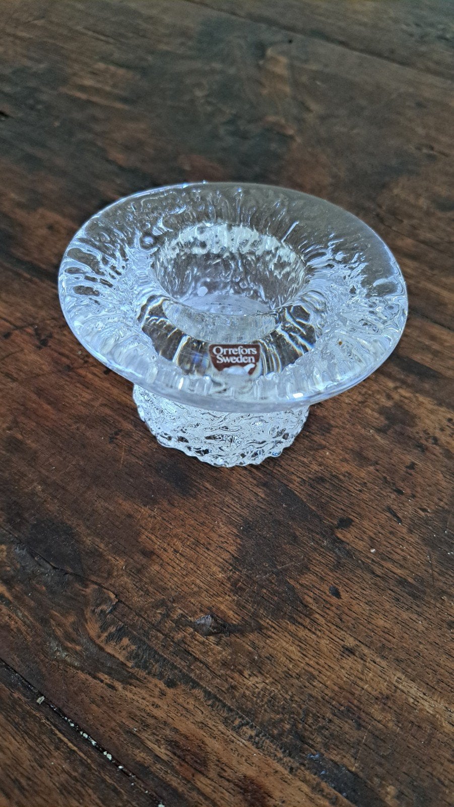 Orrefors Sweden IJskristal Theelichthouder, Ophalen of Verzenden, Glas