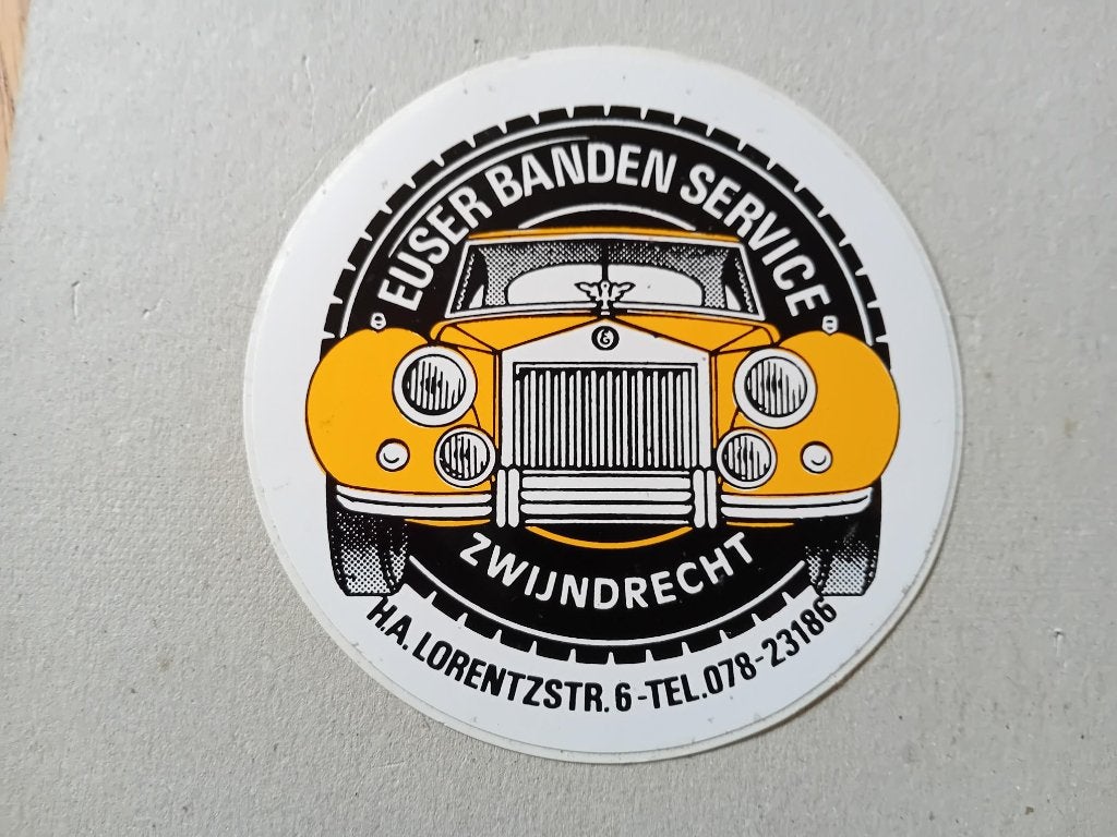 Euser Banden Service sticker Zwijndrecht 9,5cm, Ophalen of Verzenden, Zo goed als nieuw, Bedrijf of Vereniging