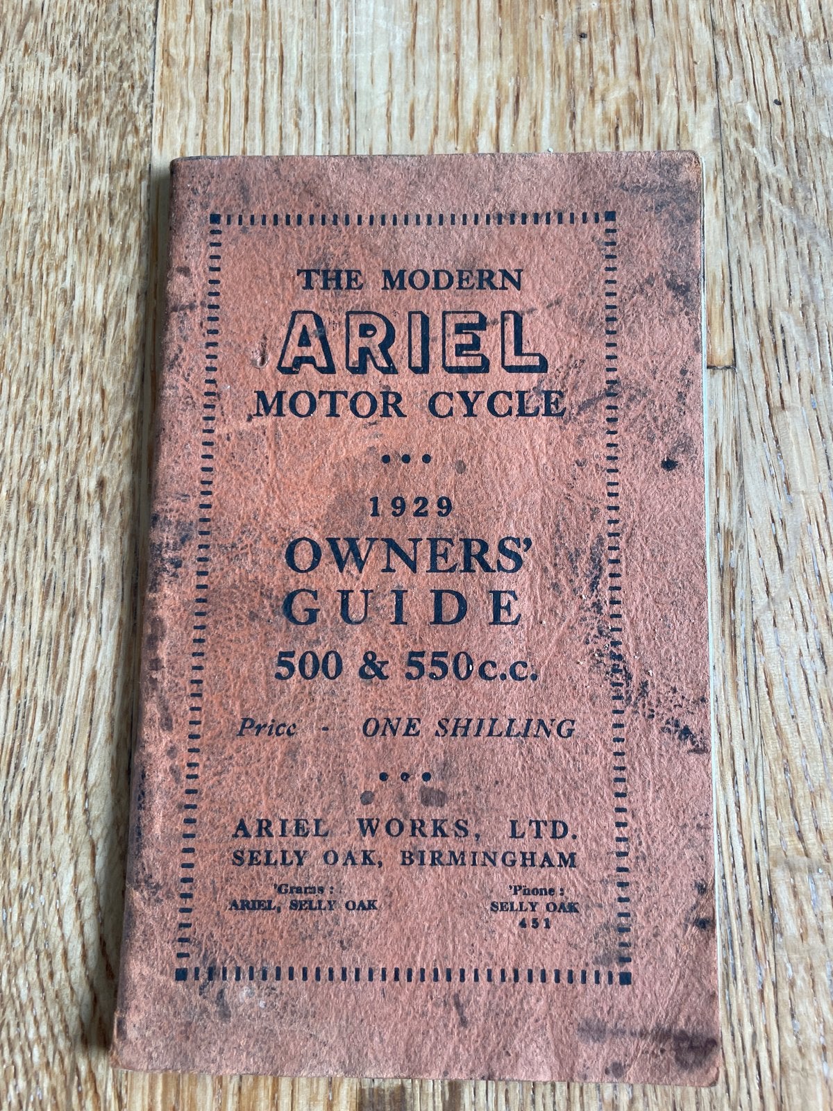 Ariel Motor Cycle Owners' Guide 1929 - 500 & 550 c.c., Motoren, Handleidingen en Instructieboekjes, Ophalen of Verzenden