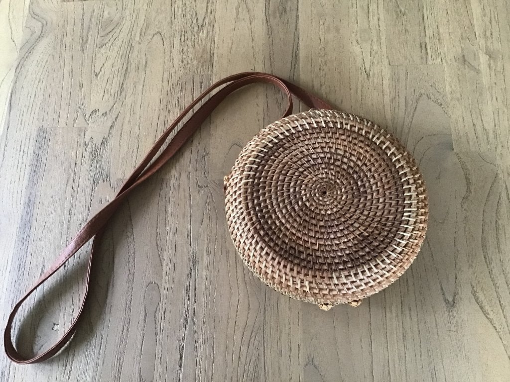 Leuk rotan / rieten schoudertasJe, Ophalen of Verzenden, Nieuw, Bruin, Schoudertasje