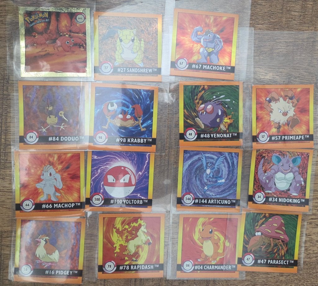 1999 artbox Pokémon stickers Collectie, Ophalen of Verzenden, Gebruikt, Meerdere kaarten, Foil