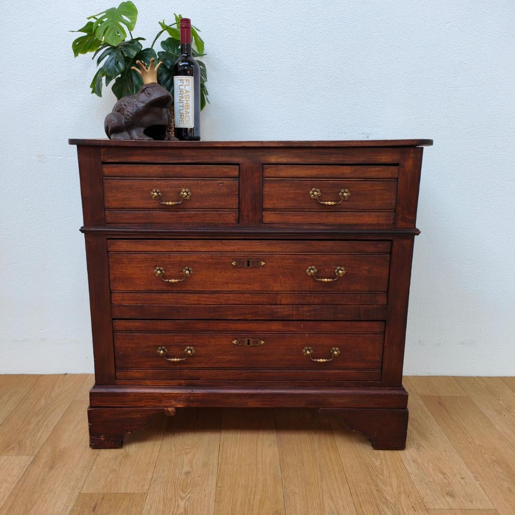 Vintage houten commode ladekast dressoir ladekastje 901, Huis en Inrichting, Valkenswaard, Gebruikt, Info@flashbackfurniture.nl