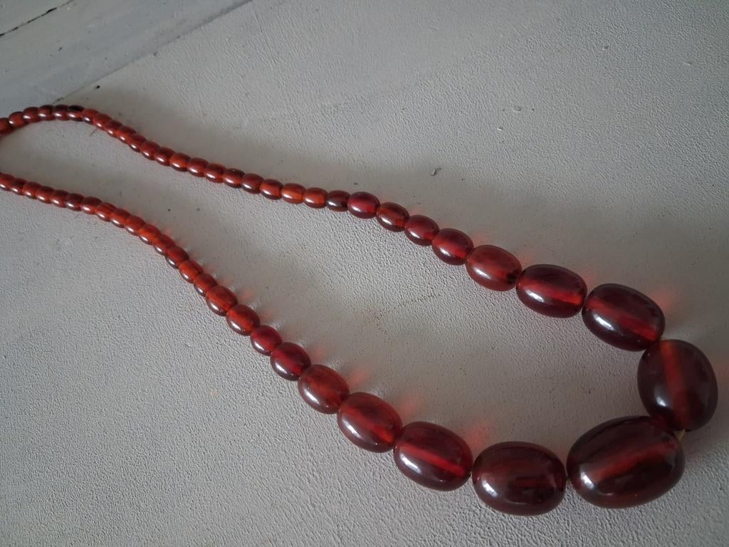 Barnsteen ketting, Ophalen of Verzenden, Overige materialen, Ketting