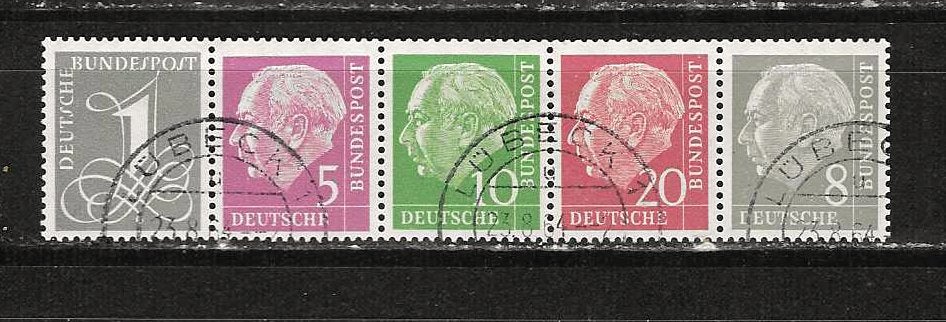 Duitsland 285 ea liggend watermerk strip, Postzegels en Munten, Ophalen of Verzenden, BRD, Gestempeld