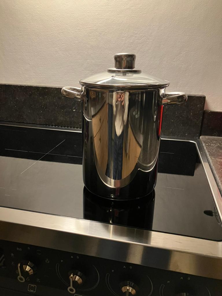 Aspergepan voor gas, Ophalen, Zo goed als nieuw, Rvs