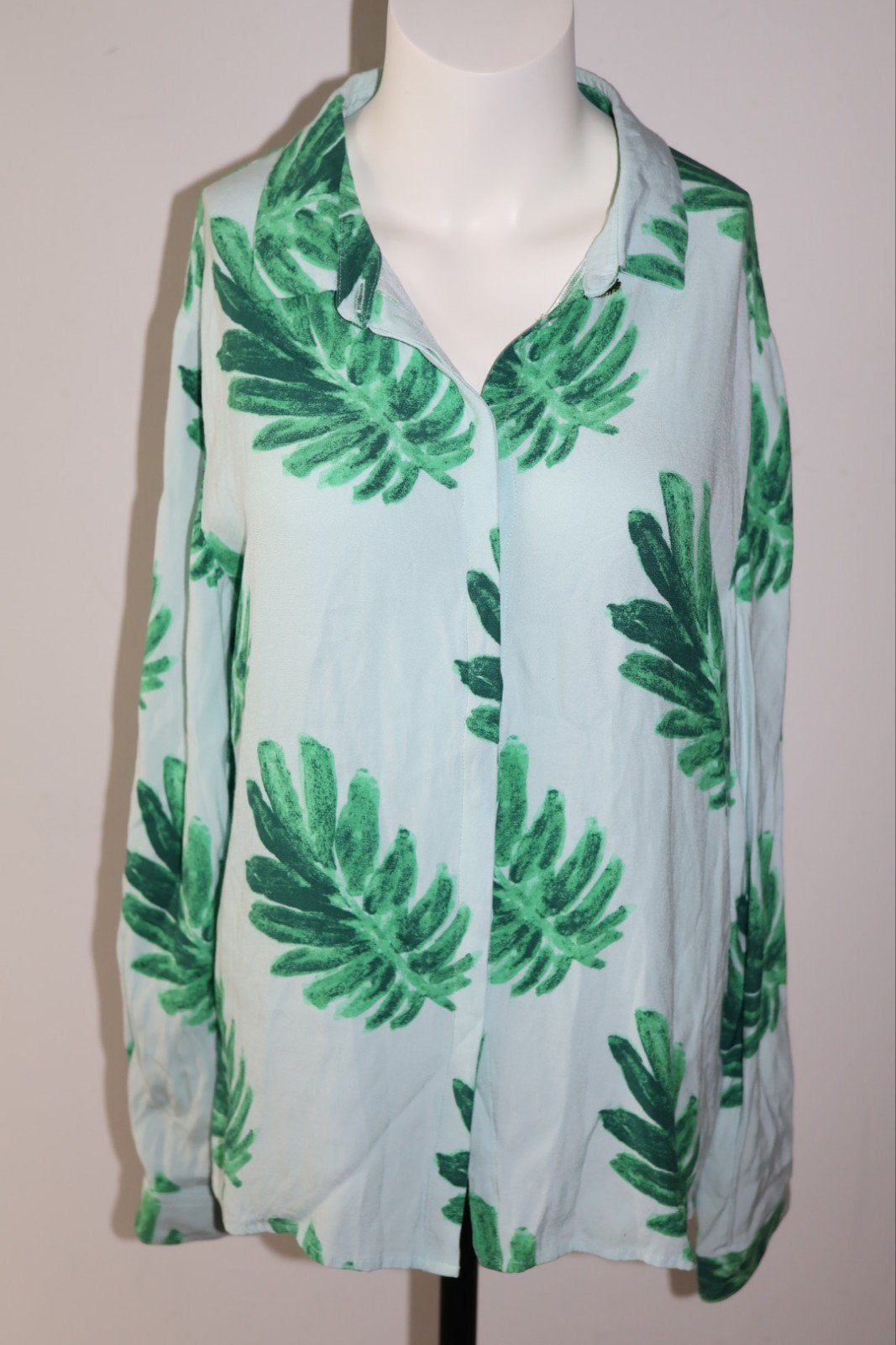 Fabienne Chapot blouse maat 40 L - Blauw/Groen bladprint, Blauw, NL, Fabienne Chapot, Ophalen of Verzenden