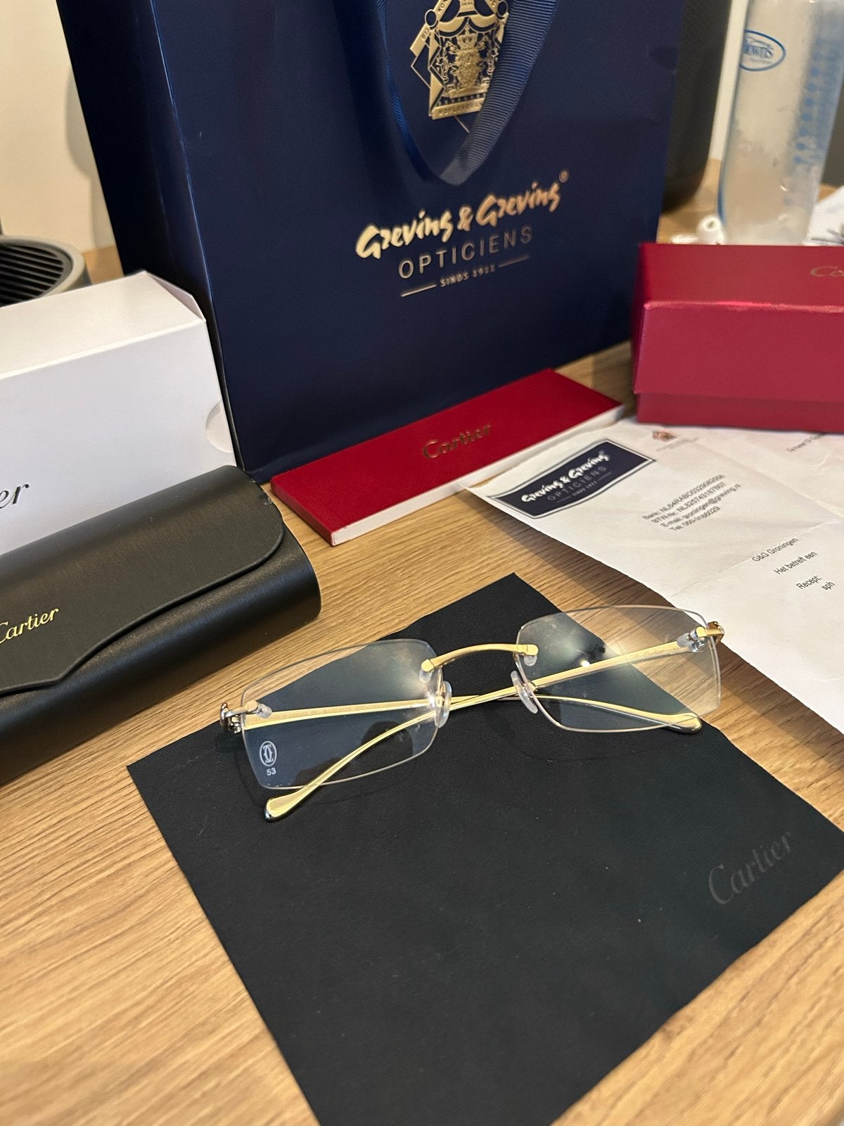 Cartier bril panthere, Overige merken, Geel, Ophalen of Verzenden, Zo goed als nieuw