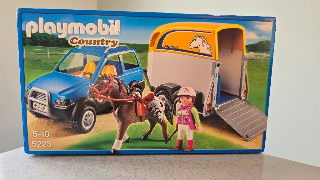 Playmobil 5223 Country Jeep met paardentrailer nieuw in doos, Ophalen of Verzenden, Nieuw, Complete set