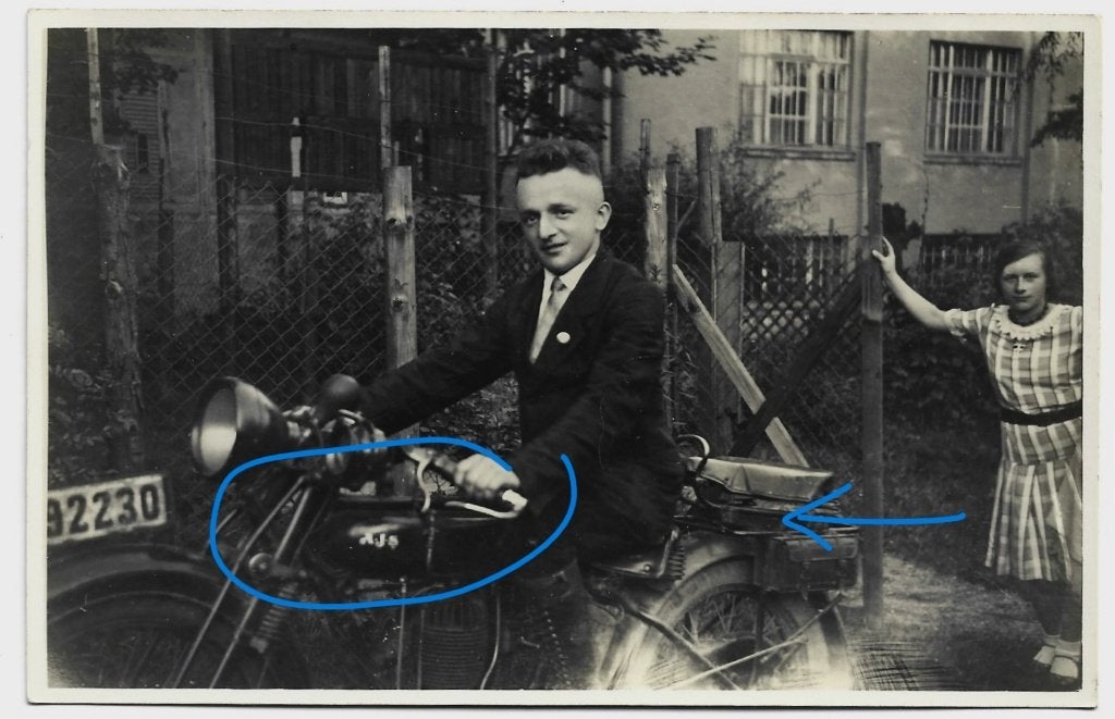 A.J.S motor AJS fotokaart ansichtkaart, Verzenden, 1920 tot 1940, Ongelopen, Voertuig