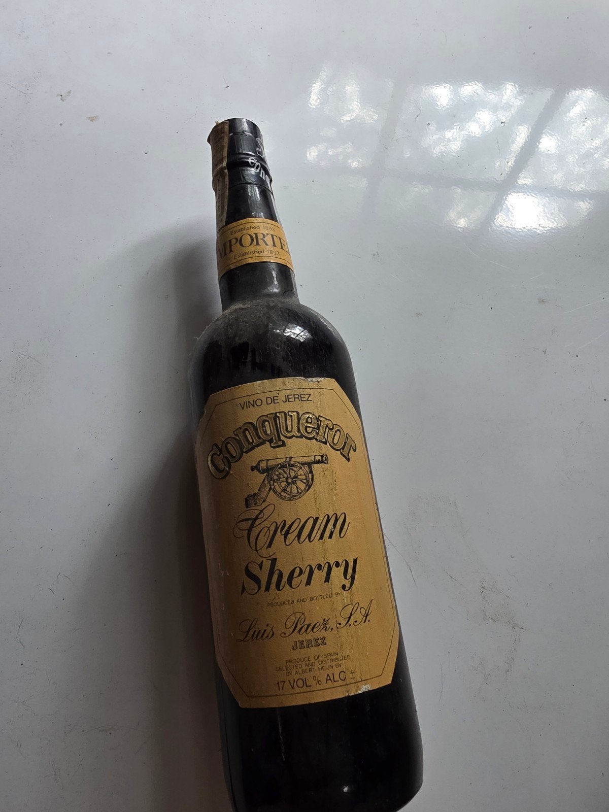 Conqueror Cream Sherry - Vintage Spaanse Wijn, Verzamelen, Wijnen, Ophalen of Verzenden, Gebruikt, Spanje, Overige typen