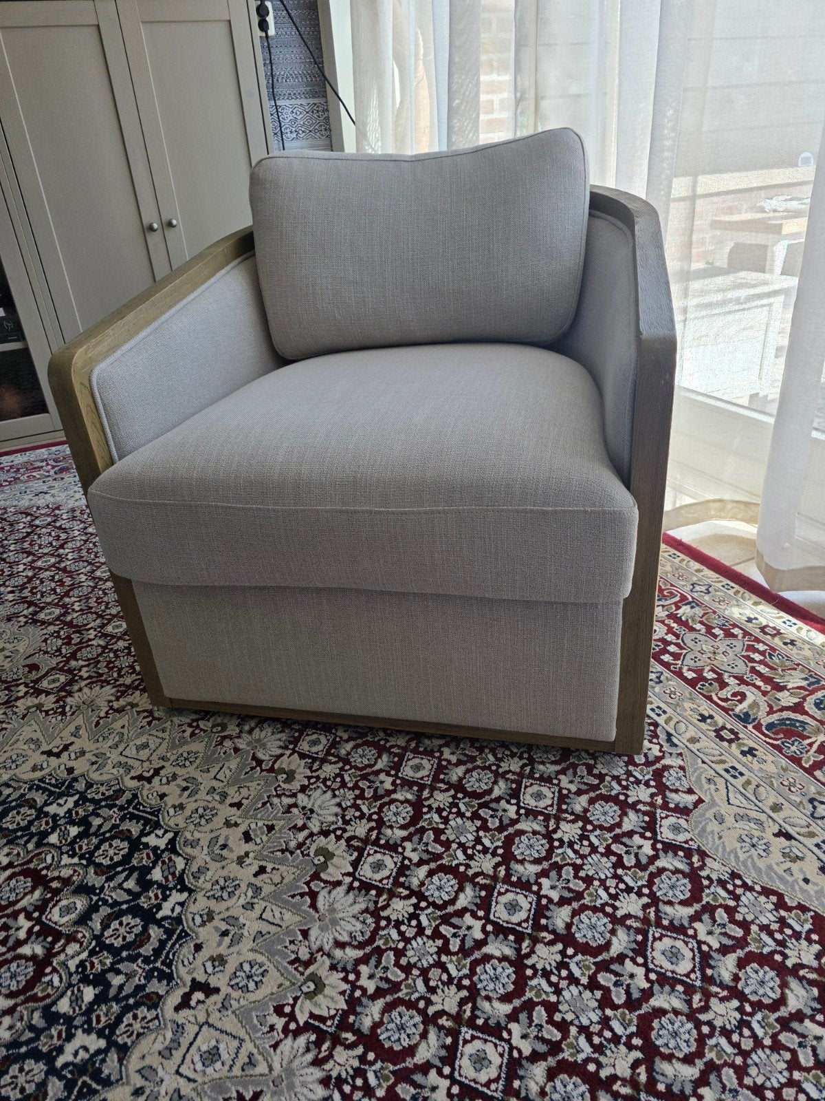Riviera Maison fauteuil, zo goed als nieuw, Ophalen, 75 tot 100 cm, Stof, Zo goed als nieuw