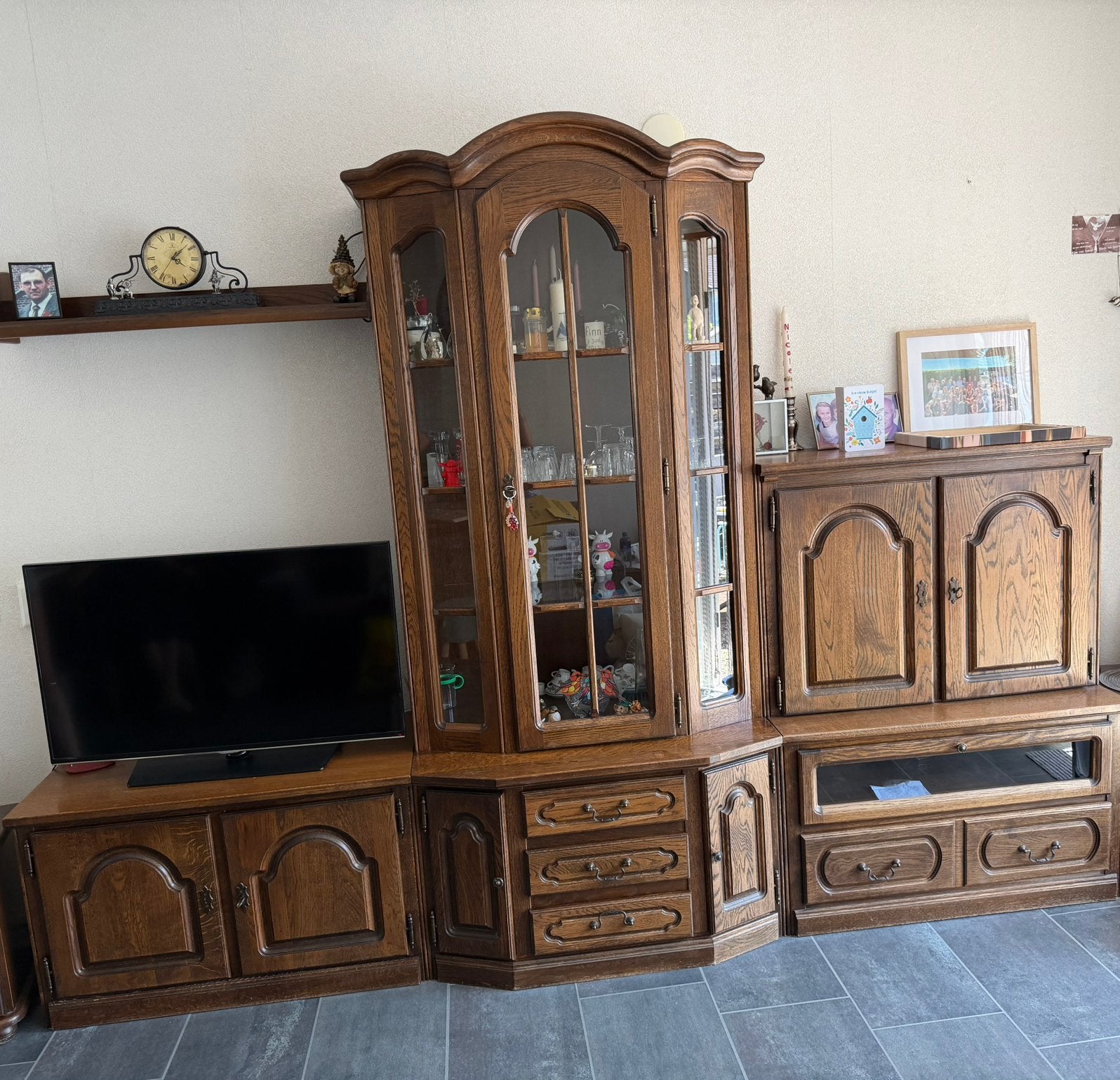 3 delige houten kast, Huis en Inrichting, Ophalen, Gebruikt, 50 tot 75 cm, 200 cm of meer
