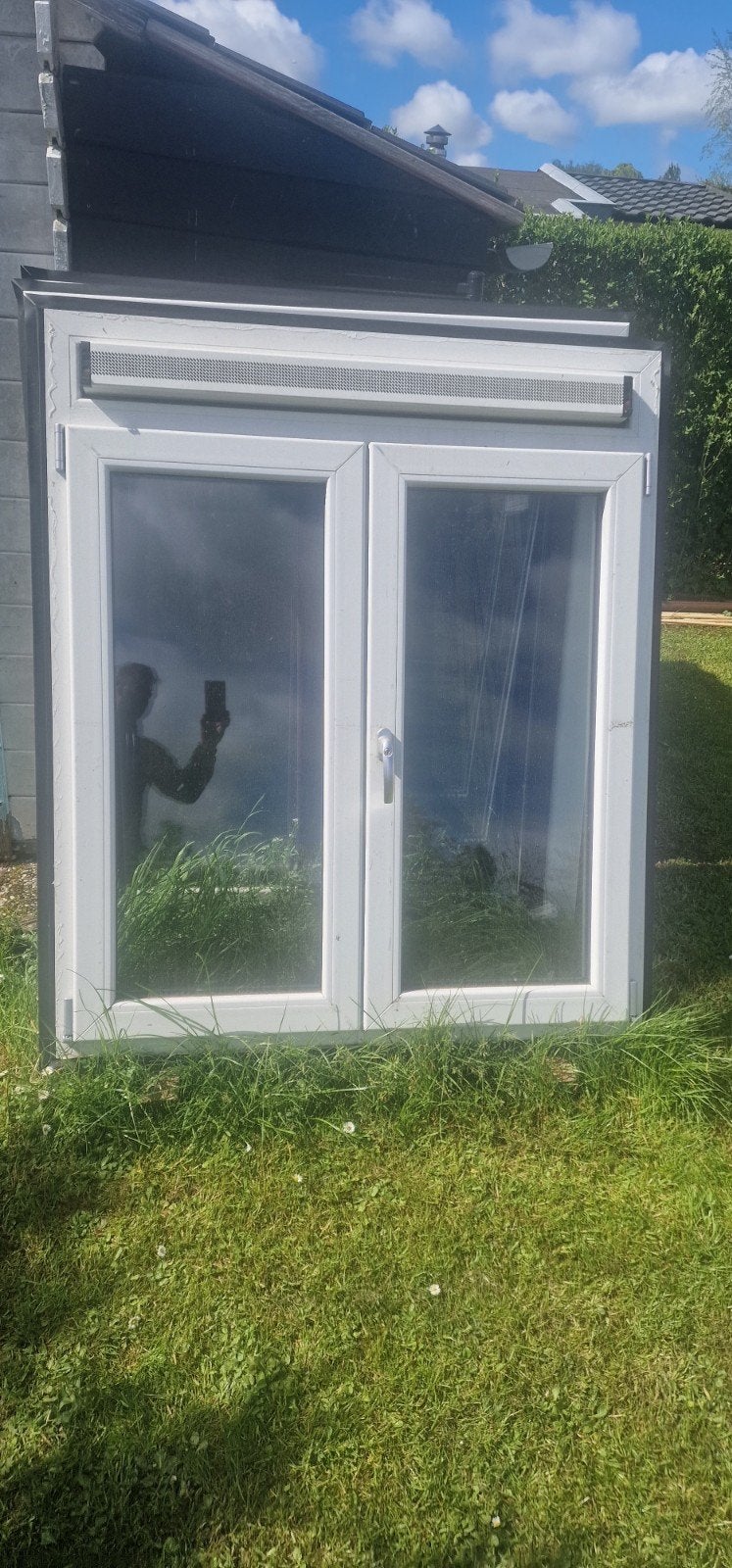 Kunstof gevelraamen, Ophalen of Verzenden, Gebruikt, Minder dan 80 cm, Dubbelglas