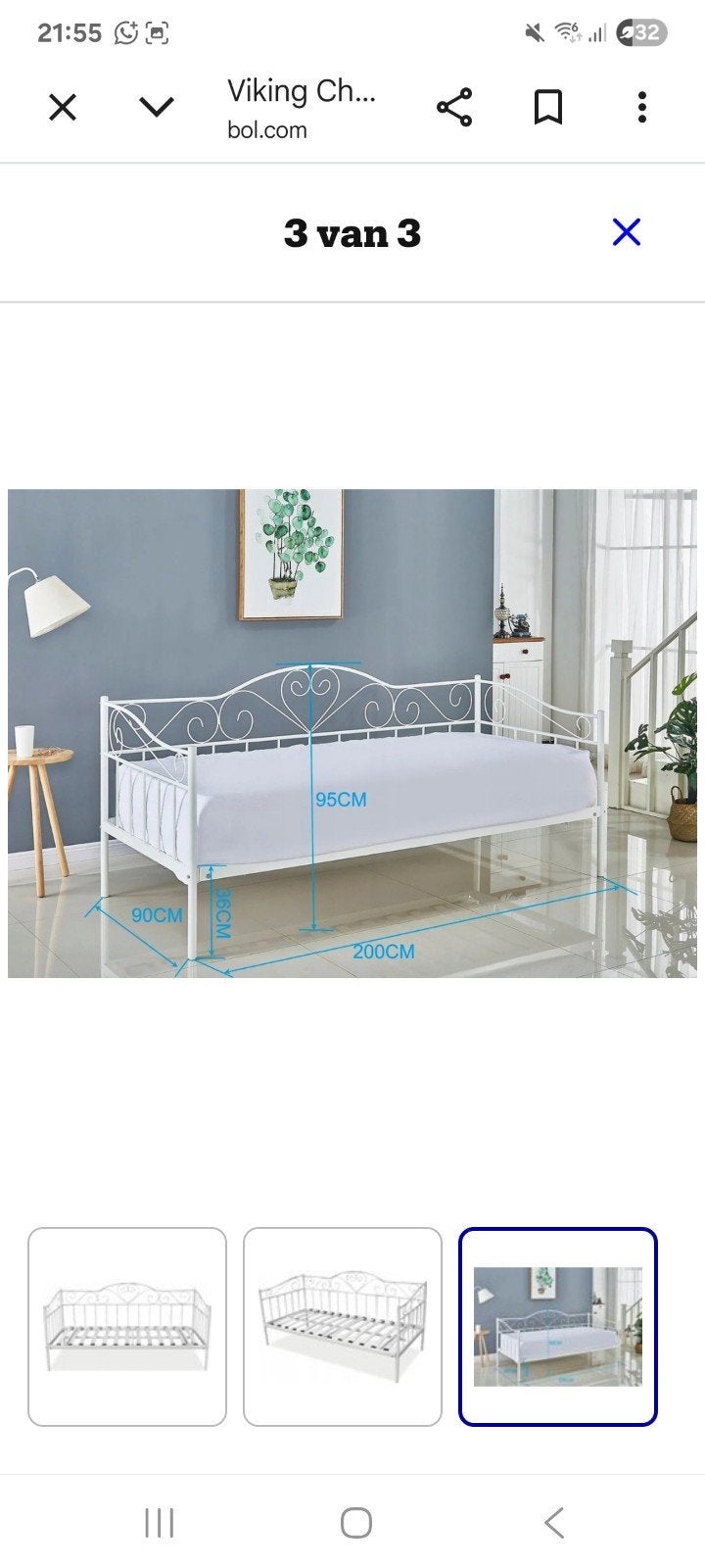 Leuk spijlenbed wit, Huis en Inrichting, Slaapkamer | Bedden, Ophalen, 90 cm, Eenpersoons, Wit