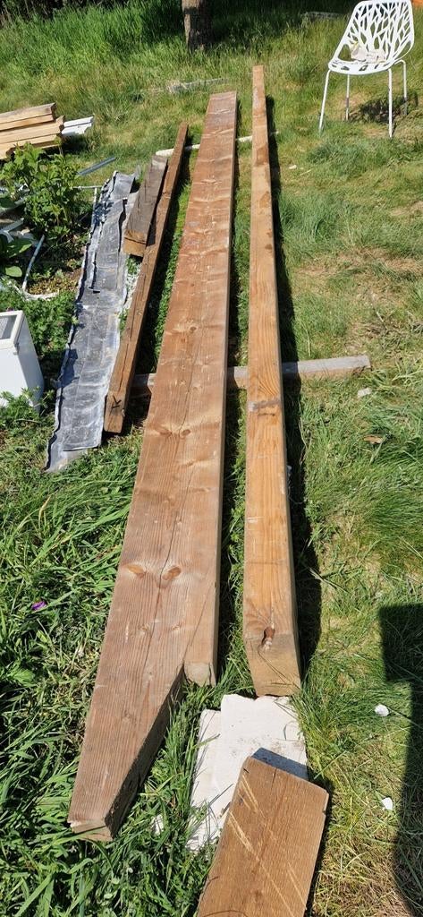 2 vuren balken geschaafd van 580 x 235 x 95 cm, Tuin en Terras, Ophalen, Zo goed als nieuw, 250 cm of meer, Balken
