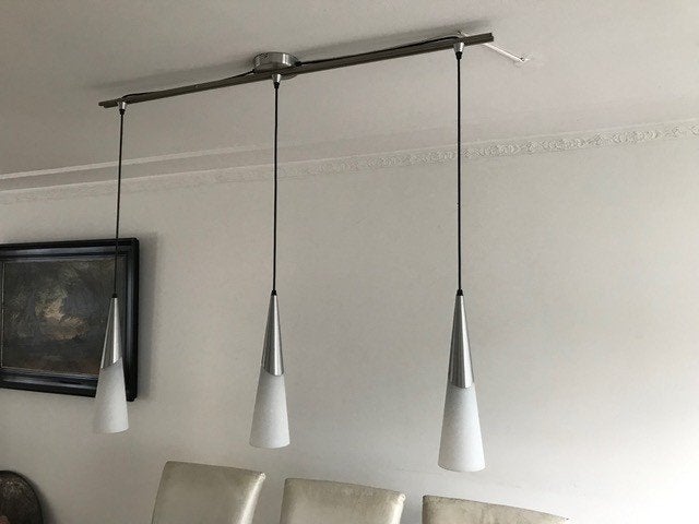 Hanglamp, Huis en Inrichting, Lampen | Hanglampen, Ophalen of Verzenden, Gebruikt, Glas