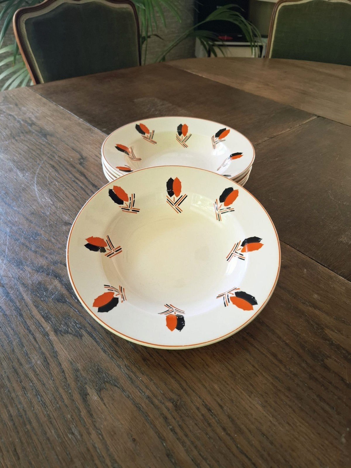 6 Art Deco borden Nimy Belge, Ophalen of Verzenden