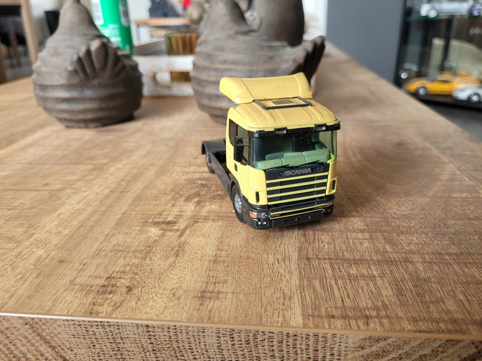 scania truck geel, Hobby en Vrije tijd, Modelauto's | 1:50, Tekno, Zo goed als nieuw, Tekno, Bus of Vrachtwagen