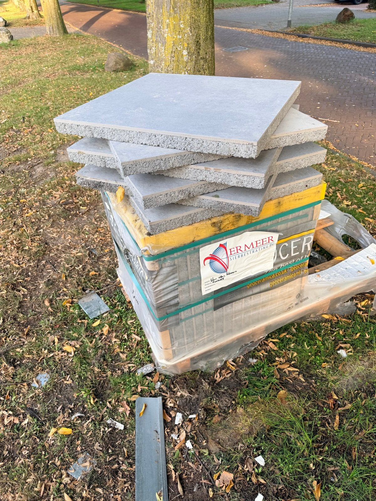 Keramiek GeoCeramica (MBI) Vision Grey 60x60x4cm, Tuin en Terras, Ophalen, Gebruikt, Keramiek, 5 tot 10 m²