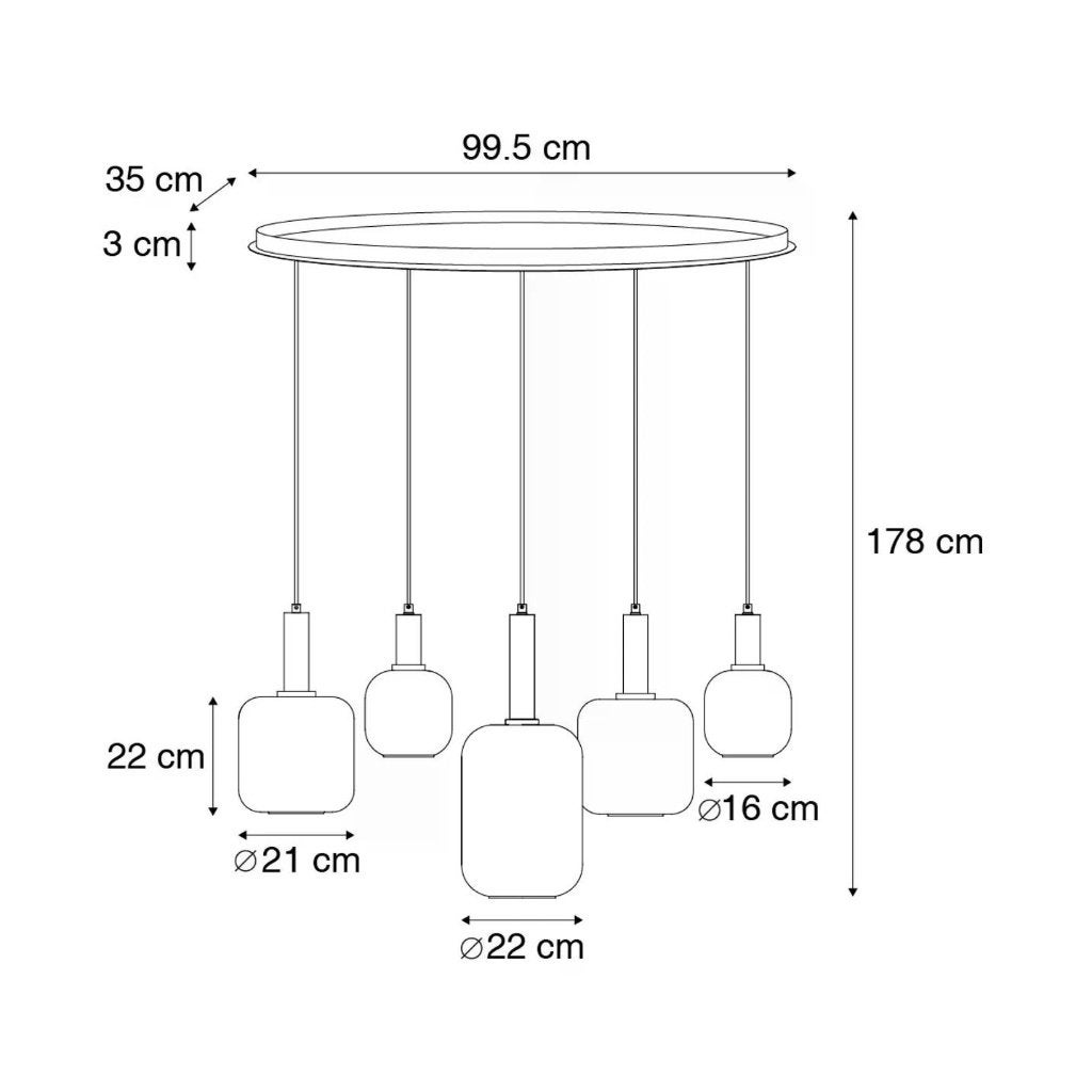 hanglamp, Ophalen, Nieuw, Glas, Moderne lamp met smoked glas.