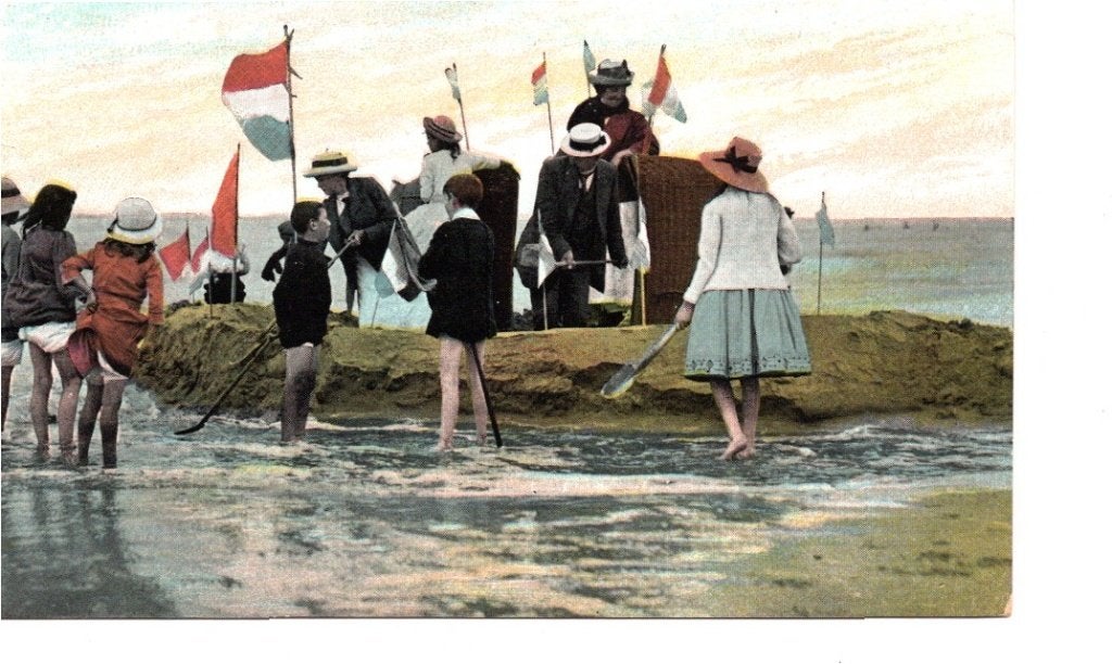 Oude Ansichtkaart Scheveningen Strandleven Strandgolf, Ophalen of Verzenden, Voor 1920, Ongelopen