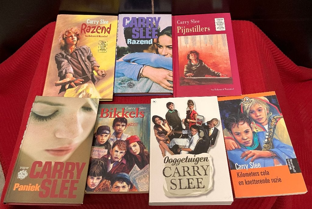 7xCarry Slee/razend/pijnstillers/paniek/bikkels/ooggetuige, Boeken, Kinderboeken | Jeugd | 10 tot 12 jaar, Ophalen of Verzenden