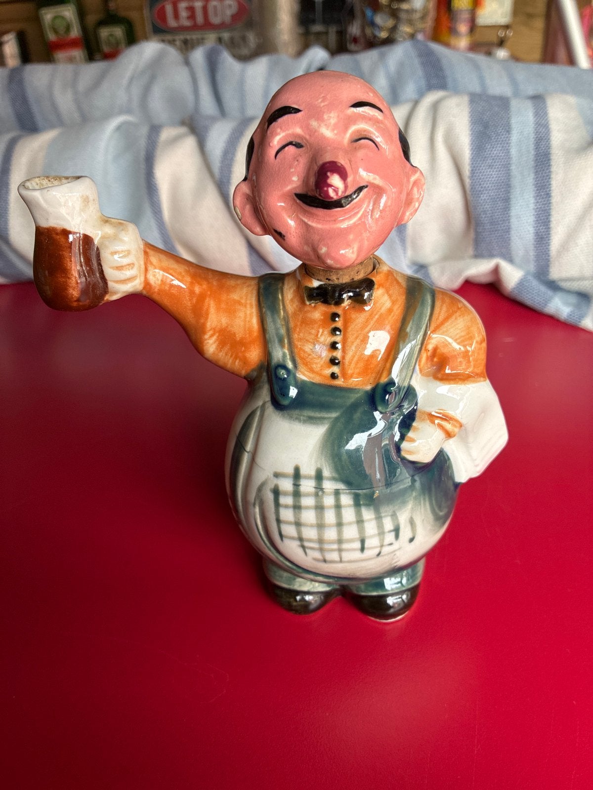 Vintage Keramische Bierkelner Flesstopper - Uniek Design, Antiek en Kunst, Ophalen of Verzenden