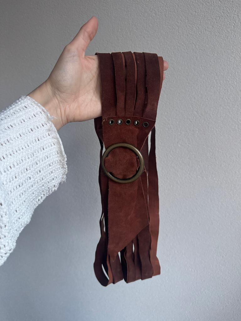 Versace Jeans Couture western stijl bruin echt leren riem, 80 tot 90 cm, Echt leder, Versace, Tailleriem