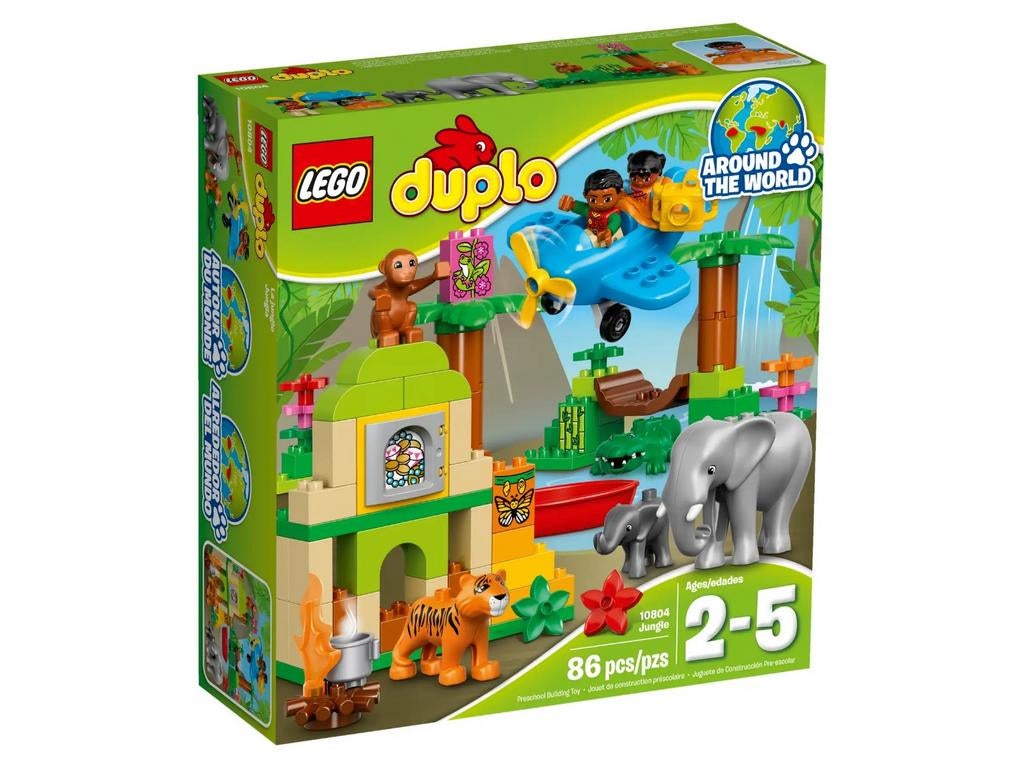 Lego Duplo jungle 10804 + baby dieren 10801, Ophalen of Verzenden, Zo goed als nieuw, Duplo