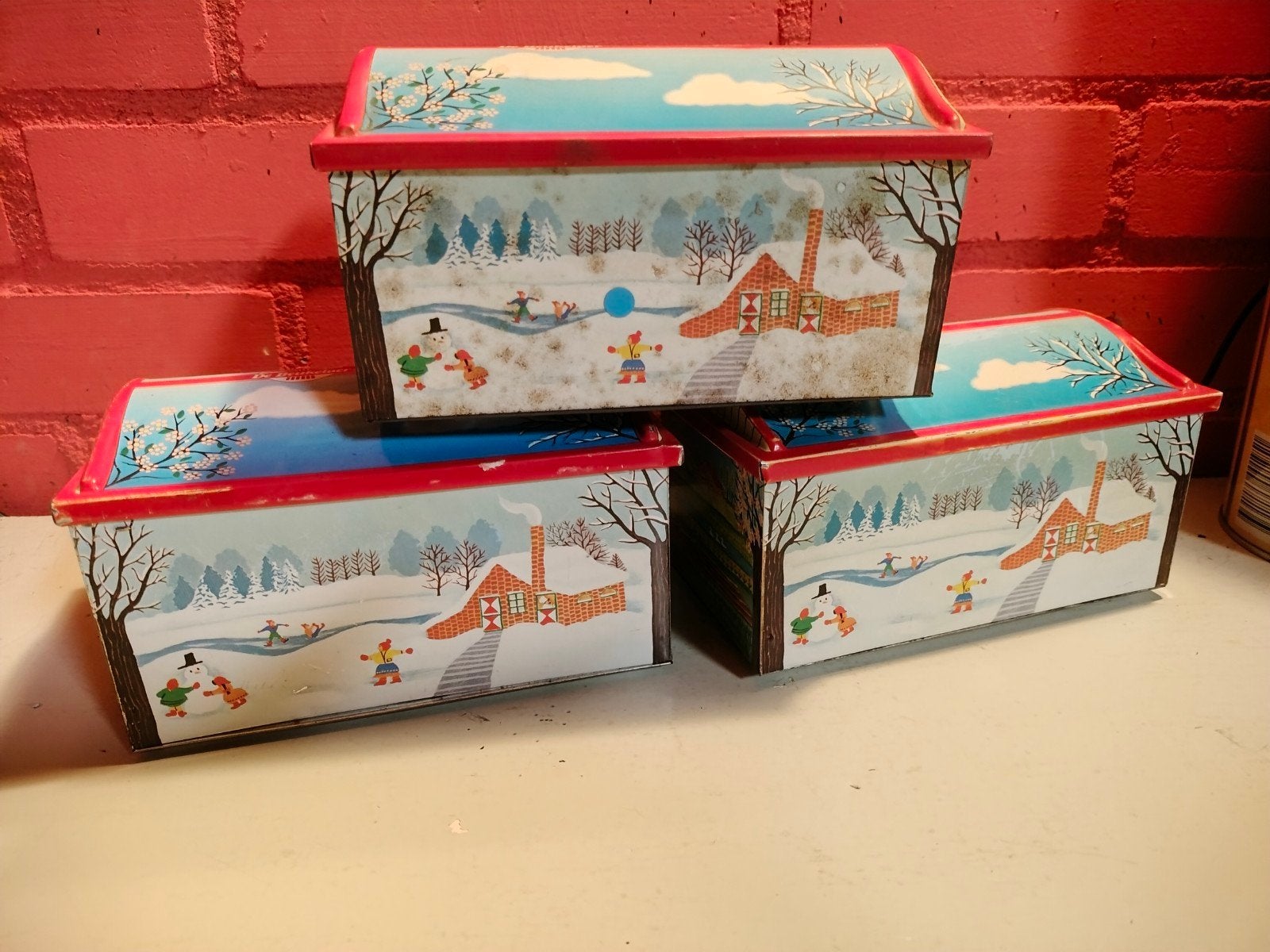 Vintage De Beukelaer Koekblikken - Set van 3, Ophalen of Verzenden