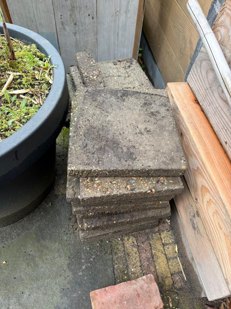 Diverse partij gebruikte tuintegels en klinkers, Tuin en Terras, Tegels en Klinkers, Ophalen, Gebruikt, Klinkers, Minder dan 5 m²