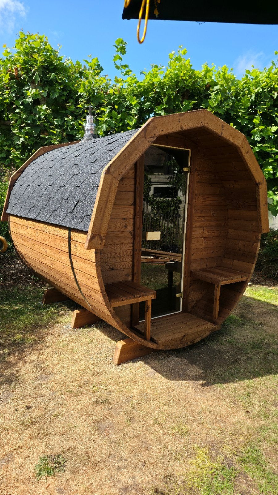 2,5M Barrel Sauna - Gratis Levering en Plaatsing, Ophalen of Verzenden, Nieuw, Fins of Traditioneel, Complete sauna