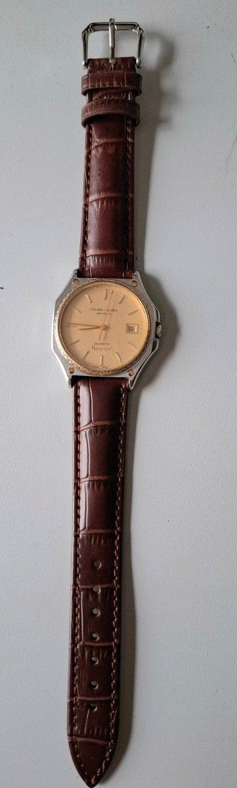 Favre-Leuba Geneve Quartz Harpoon Herenhorloge, Ophalen of Verzenden, Gebruikt, Leer, Overige merken