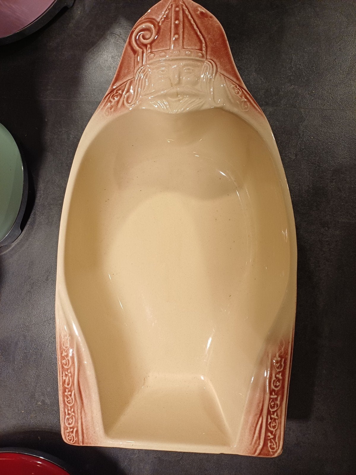 Prachtige grote Vintage ovale Sinterklaas Ovenschaal Schaal, Antiek en Kunst, Verzenden