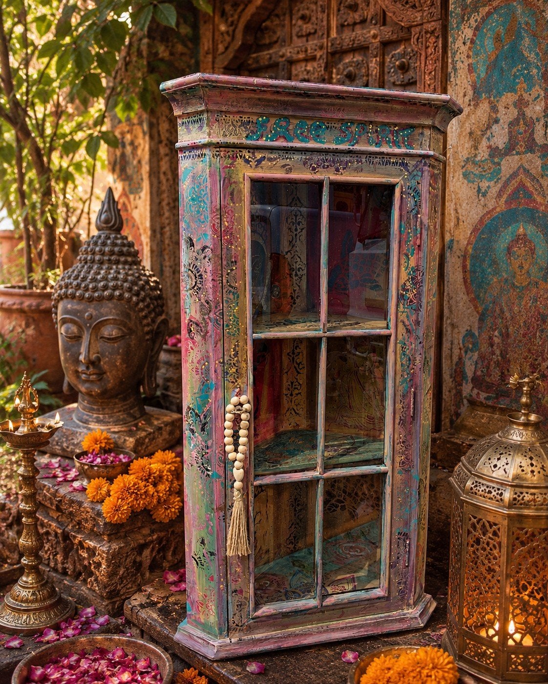 India/Ibiza/Boeddha/Hoekkastje/Vitrine/Buddha, Ophalen of Verzenden