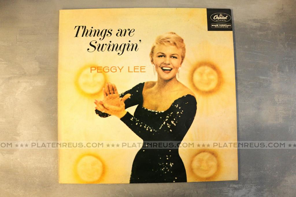 LP Peggy Lee – Things Are Swingin , 1958 Jazz Pop 4611, Gebruikt, Ophalen of Verzenden, 1940 tot 1960, Inclusief binnenhoes