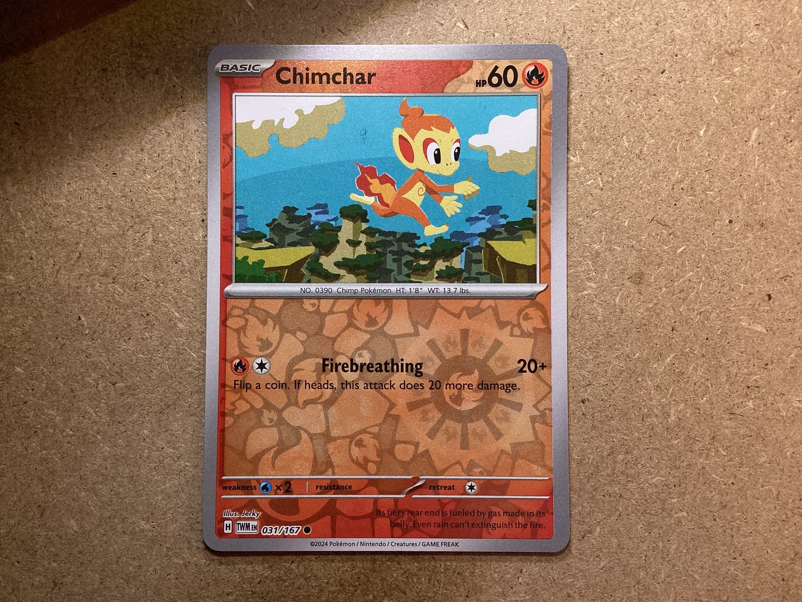 1x Chimchar [TWM 031/167] (Near Mint, Reverse Holo), Hobby en Vrije tijd, Ophalen of Verzenden, Zo goed als nieuw, Losse kaart