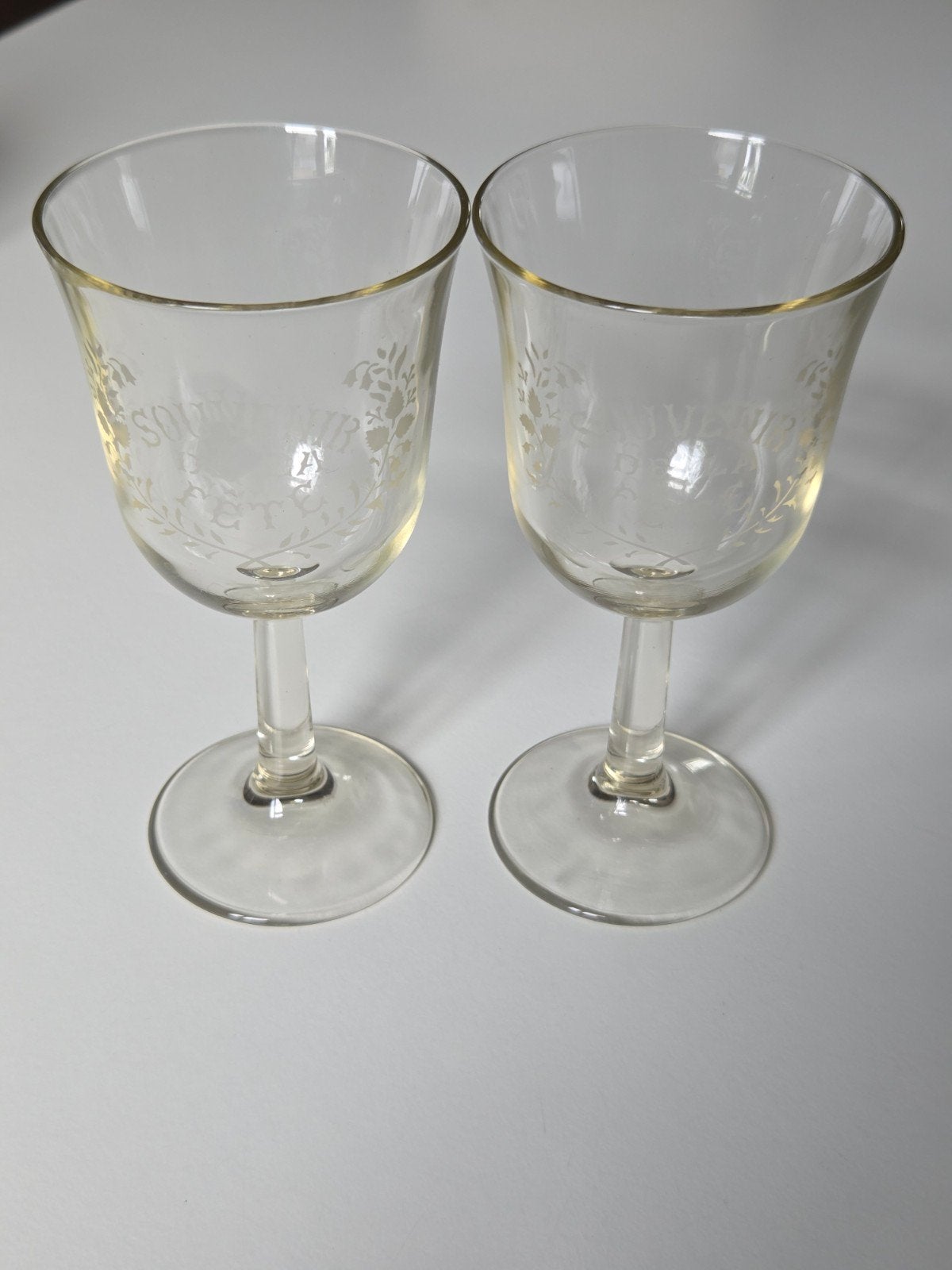 Twee antieke Franse mondgeblazen glazen (ca. 1880-1900), Antiek en Kunst, Antiek | Glas en Kristal, Ophalen of Verzenden