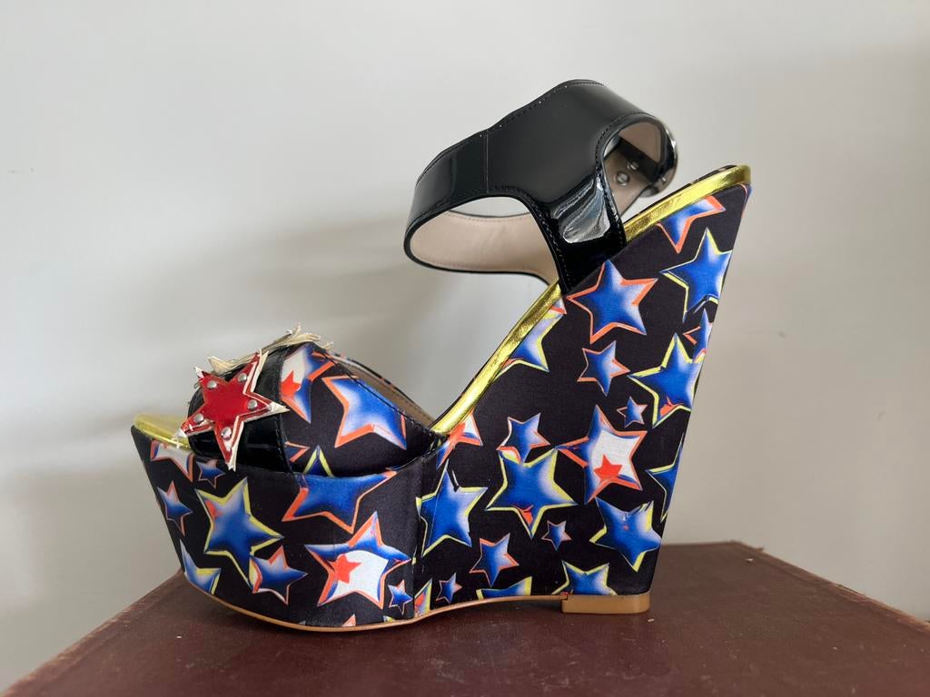 JUST CAVALLI DESIGN SLEEHAKKEN MAAT 38, Ophalen of Verzenden, Zo goed als nieuw, Zwart, Sandalen of Muiltjes
