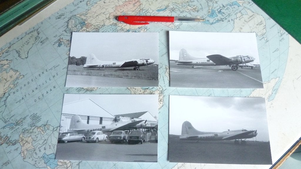 B-17 - 4x zw/w orig. foto's na de 2 WO  Nu Frans.. en, Verzenden, Nieuw, Kaart, Foto of Prent