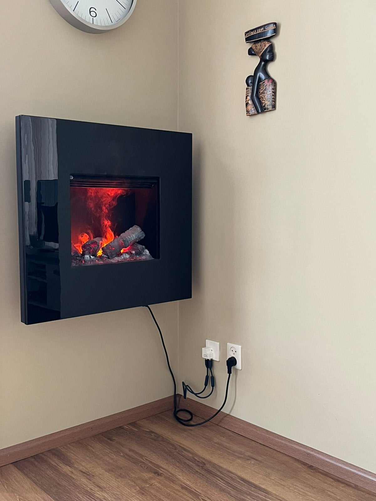 Faber Nissum Opti Myst sfeerhaard zwart 74 cm br muurmontage, Huis en Inrichting, Ophalen, Zo goed als nieuw, Hangende haard, Elektrische haard