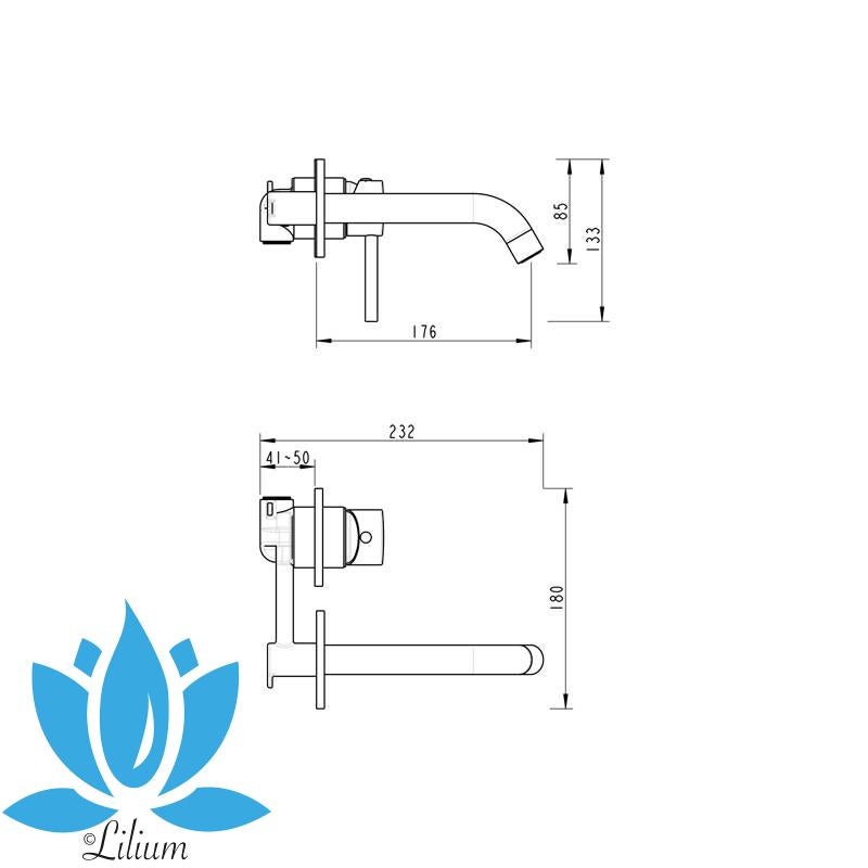 Wastafelkraan, inbouw, Lilium Rond, compleet, matzwart, Verzenden, Nieuw, Kraan