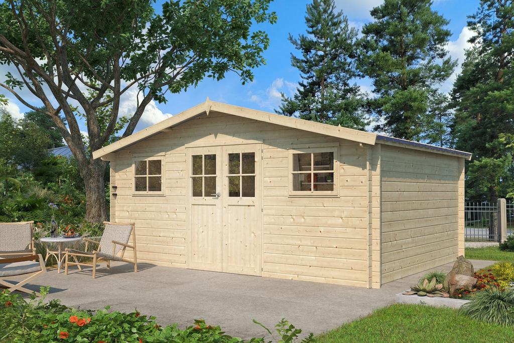 AANBIEDING Tuinhuis Blokhut Schuur Berging  HudsonXL 505x385, Ophalen of Verzenden, Nieuw, 250 cm of meer, Palen