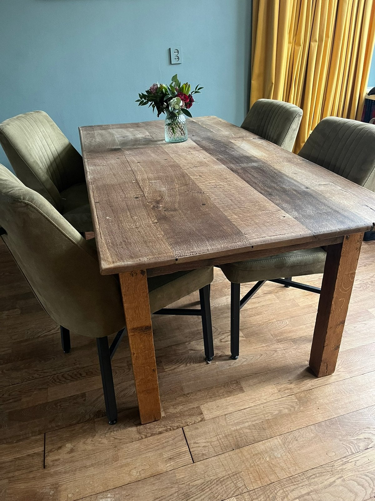 Houten tafel 180x90, Gebruikt, Eikenhout, Landelijk, Vijf personen of meer