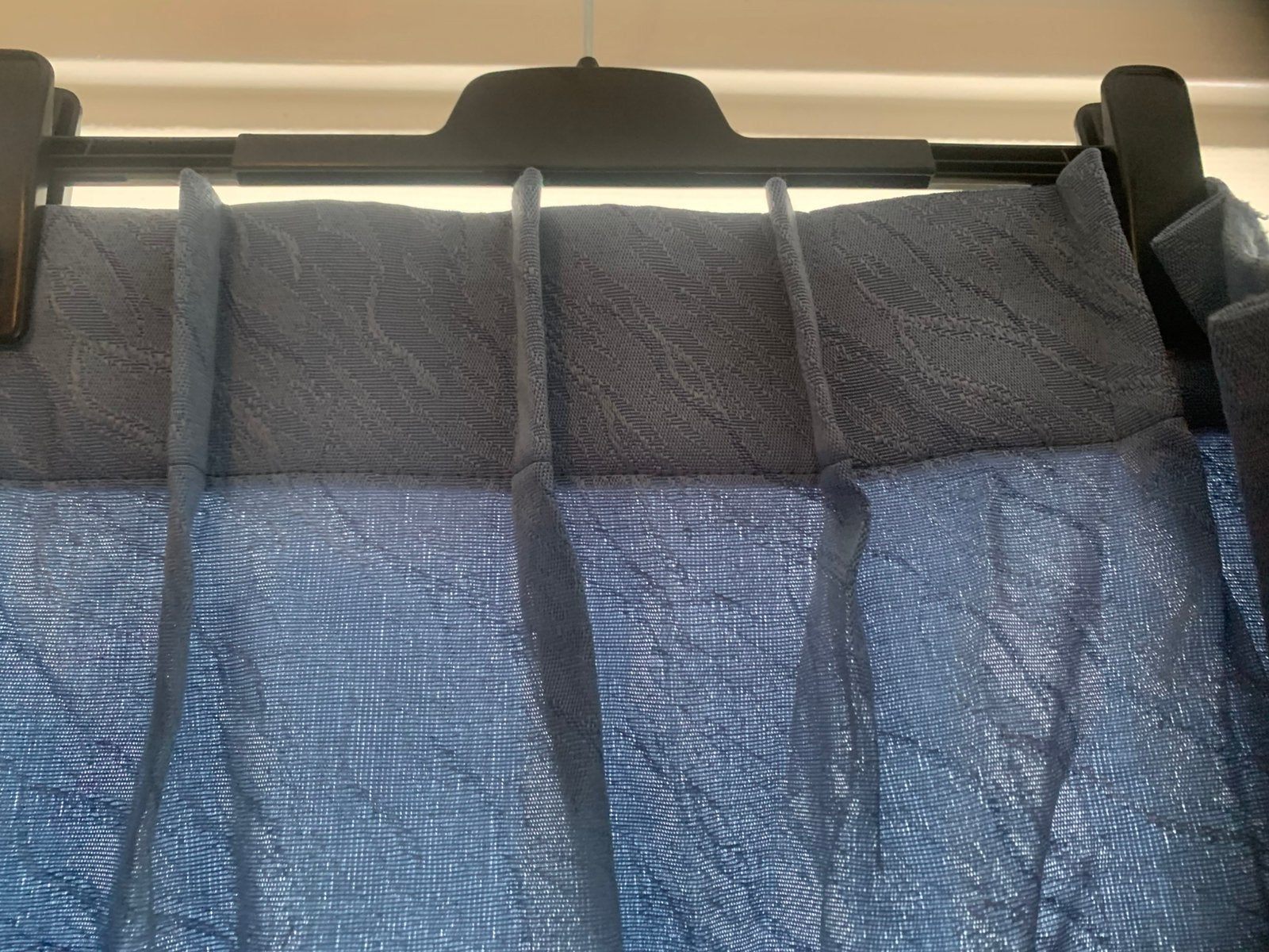 Gordijnen (4 stuks) voor 2 ramen, Huis en Inrichting, Ophalen of Verzenden, Gebruikt, Blauw, Gordijn