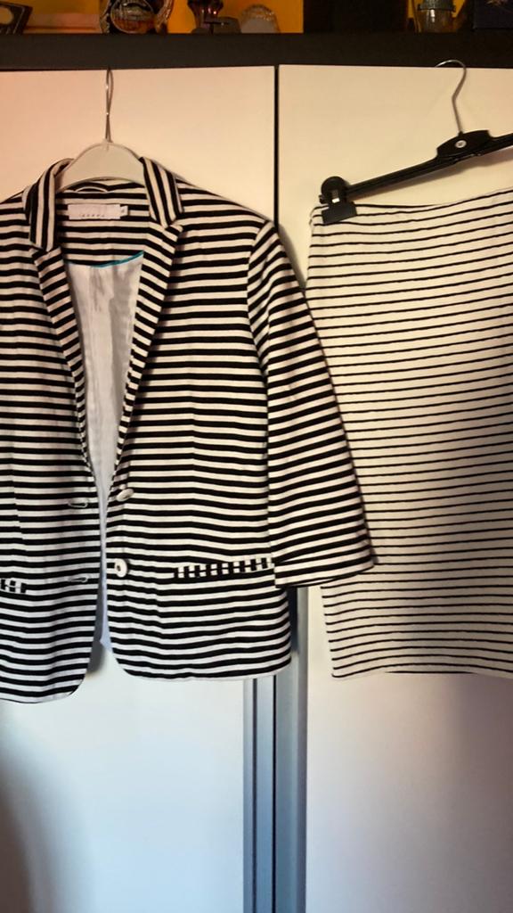 Dames setje L rok plus jasje zwart wit nieuw, Ophalen of Verzenden, Zo goed als nieuw, Zwart