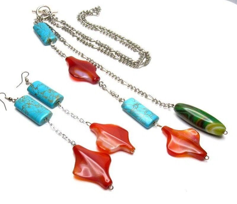 Schitterende set, Verzenden, Nieuw, Zilver, Steen of Mineraal