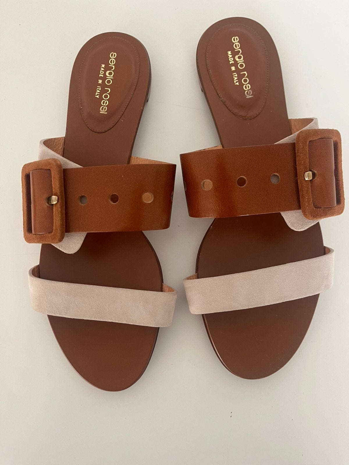 Sergio Rossi slippers mt 40,5, Verzenden, Zo goed als nieuw, Bruin